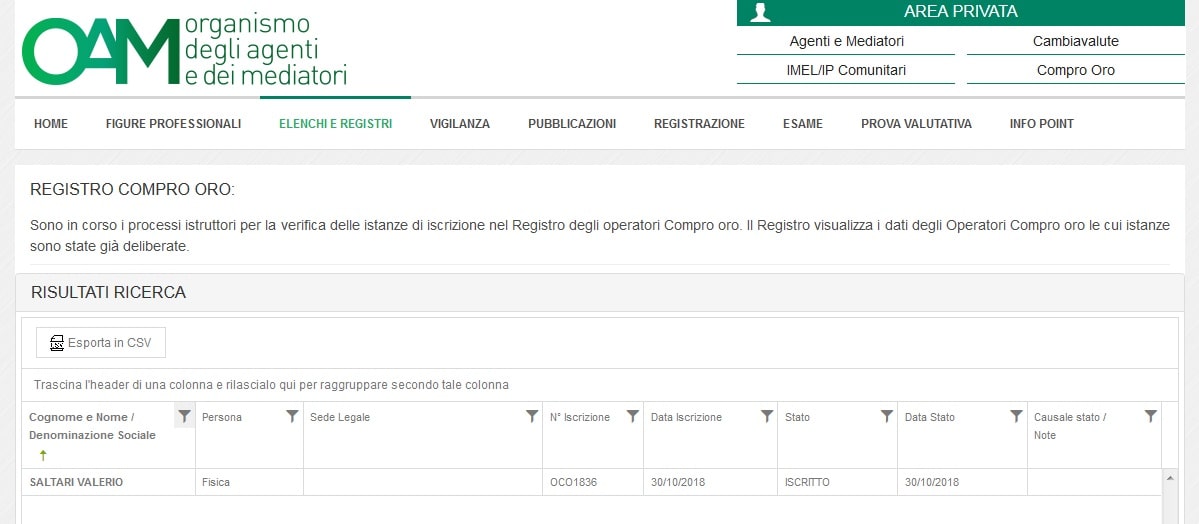 Iscrizione all'OAM del compro oro Orolive