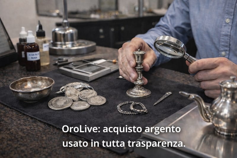 Analisi di oggetti in argento usato presso OroLive