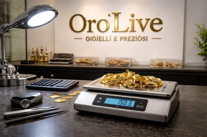 Compro oro a Roma: pesatura dell’oro presso OroLive