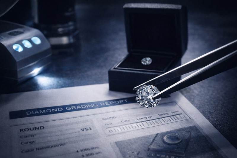 Valutazione di diamanti con certificato gemmologico presso OroLive