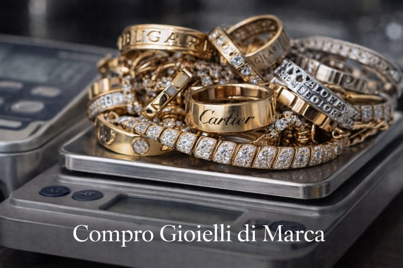 Valutazione di gioielli firmati con attenzione a marca, pietre e condizioni presso OroLive