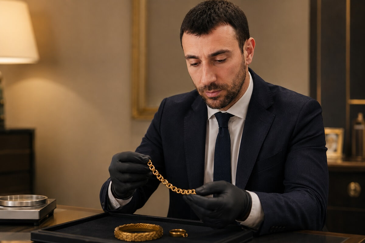 Valutazione oro usato a Roma con controllo di peso e caratura