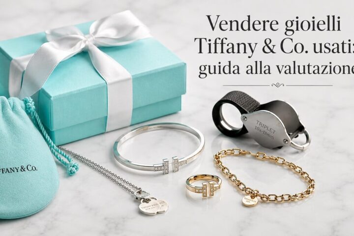 Gioielli Tiffany & Co. usati con scatola, pouch e lente da valutazione professionale